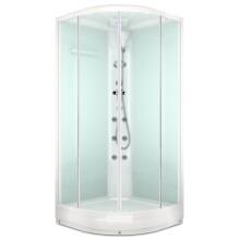 Душевая кабина DOMANI-Spa Delight 110 с г/м, белые стенки/сатин матированное стекло