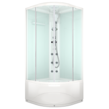 Душевая кабина DOMANI-Spa Delight 110 high с г/м, белые стенки/сатин матированное стекло