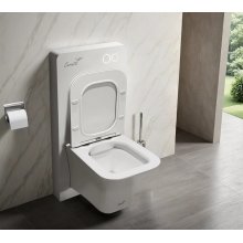 Инсталляция Cerutti SPA G111W из белого стекла, приставная, для подвесных унитазов