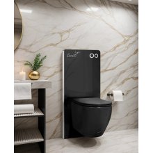Инсталляция Cerutti SPA G111B из черного стекла, приставная, для подвесных унитазов