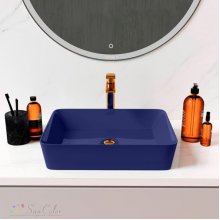 Раковина Grossman GR-3016BLM накладная, синий матовый