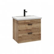 Тумба с раковиной Grossman ФОРТА-60 см 2 ящ. дуб галифакс подвесная