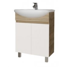 Тумба с раковиной Grossman ПОЛО-60 см напольная дуб сонома/белая