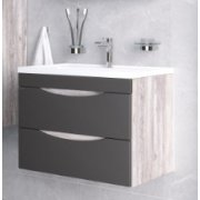 Тумба с раковиной Grossman Талис-70 см подвесная бетон пайн/серая