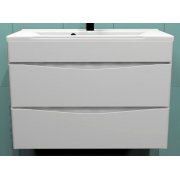 Тумба с раковиной Stella Polar Белинда 100 (2 ящ.) подвесная белая