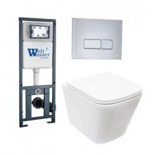 Комплект WeltWasser MARBERG 410 + GELBACH 004 MT-WT + MAR 410 SE инсталляция с унитазом и кнопкой смыва